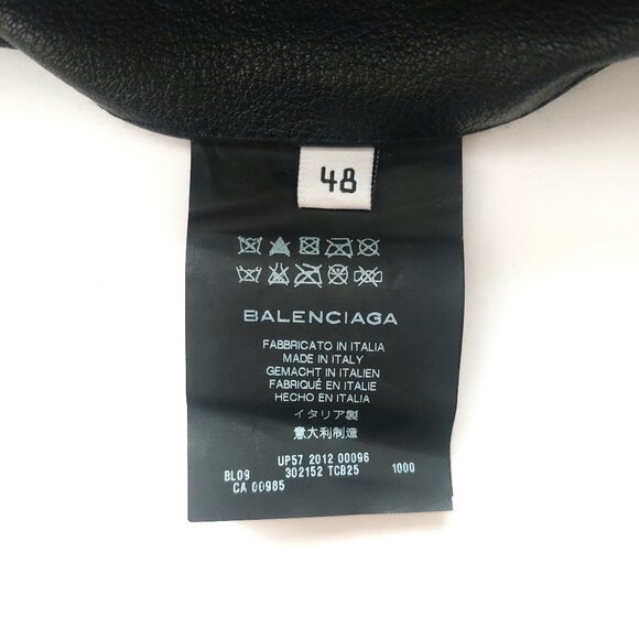(SOLD) Balenciaga Fall 2012 Black and Gray Paneled Biker Leather Jacket - Picture 13 of 16